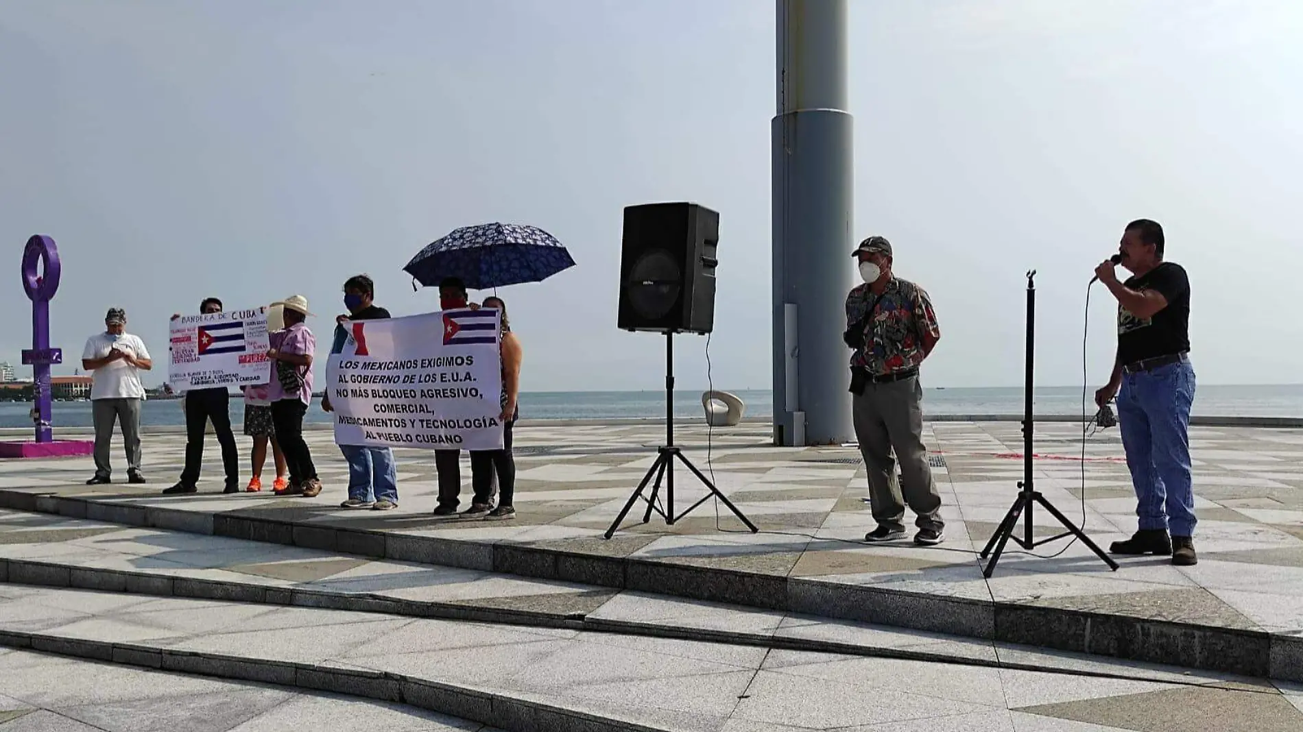 Realizan concentración en Veracruz a favor del gobierno Cubano